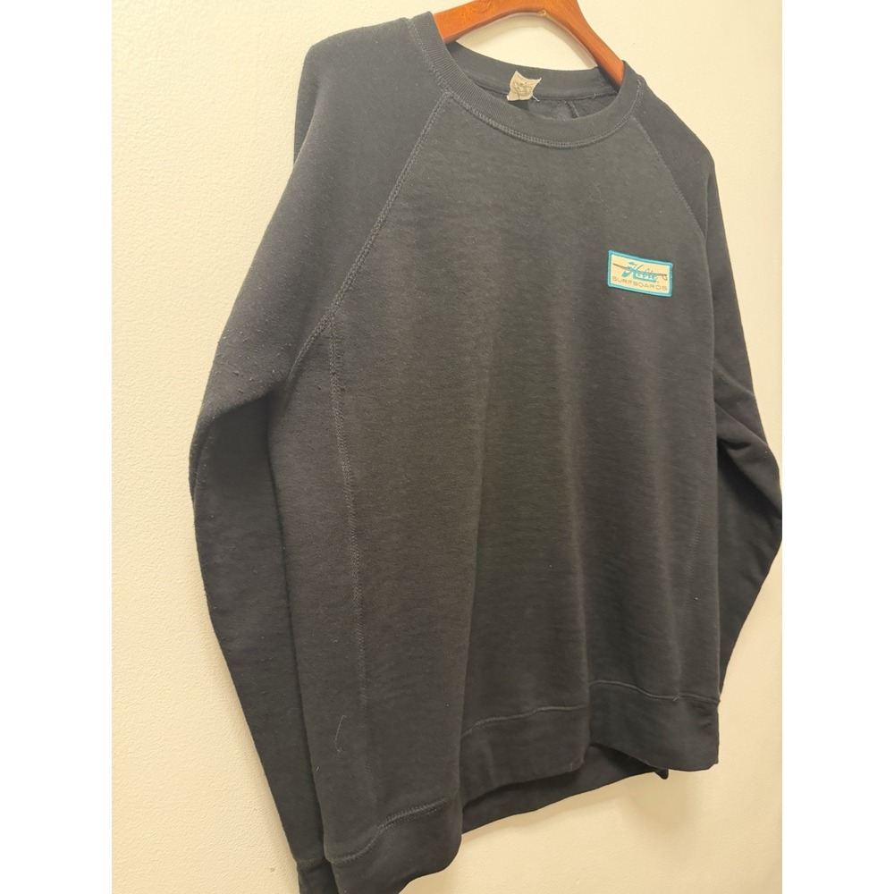 Men's Hobie Surfboard Black Crewneck Sweatshirt Adult Large Embroidered Logo - Picture 3 of 8